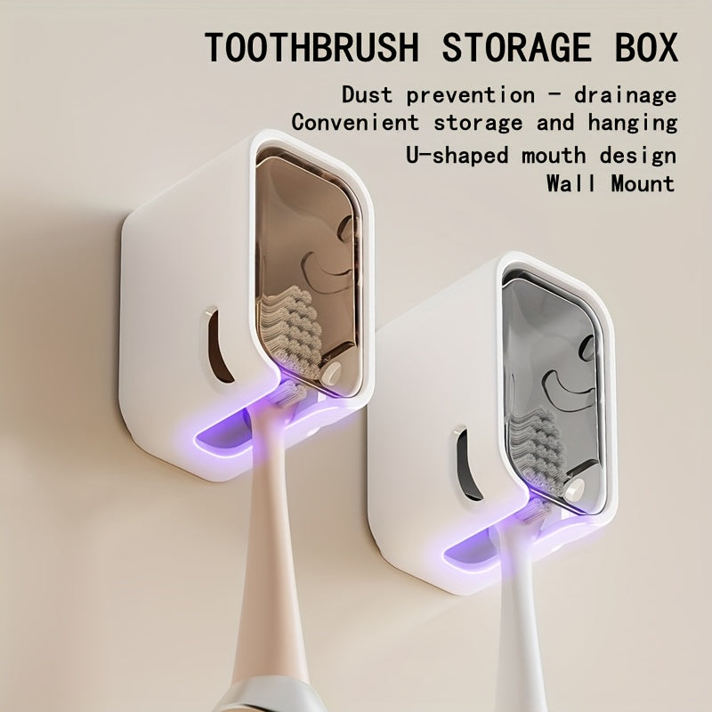 Toothbrush Storage Box - Wall-Mounted No Drill Space-Saving GONQIN