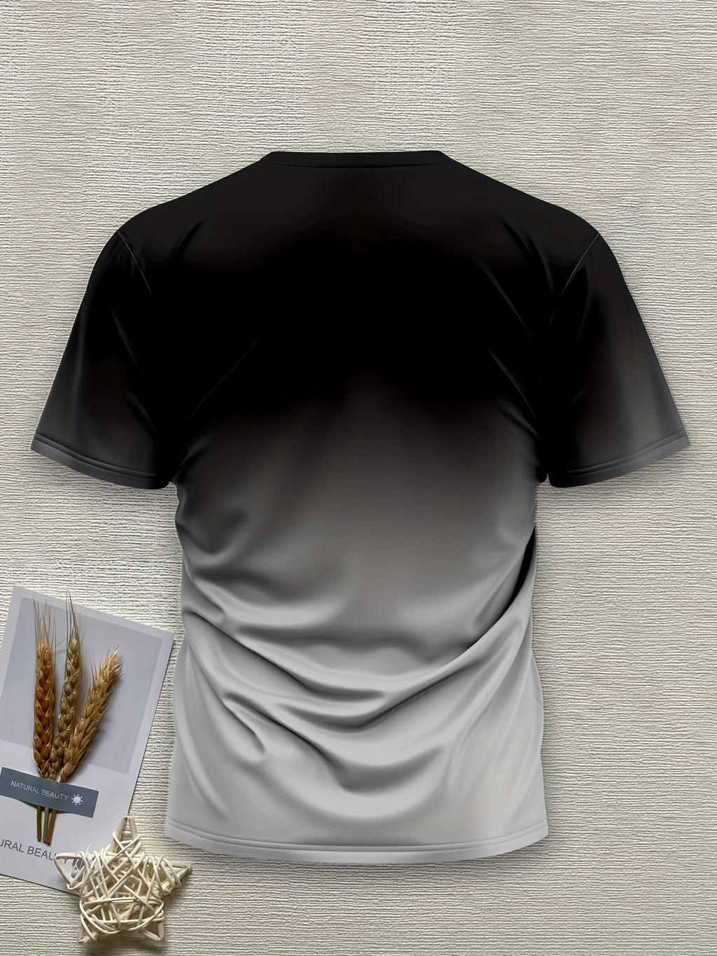 Men's Short Sleeve T-Shirt with Bold "JESUS THE WAY TRUTH LIFE" Print - Green & White Gradient Casual Round Neck Tee, Machine Washable Regular Fit Religious Graphic Top - The Superior Findings Depot