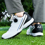 LEFUS Men's Golf Shoes - Non-Slip Fixed Spikes with Rotary Buckle