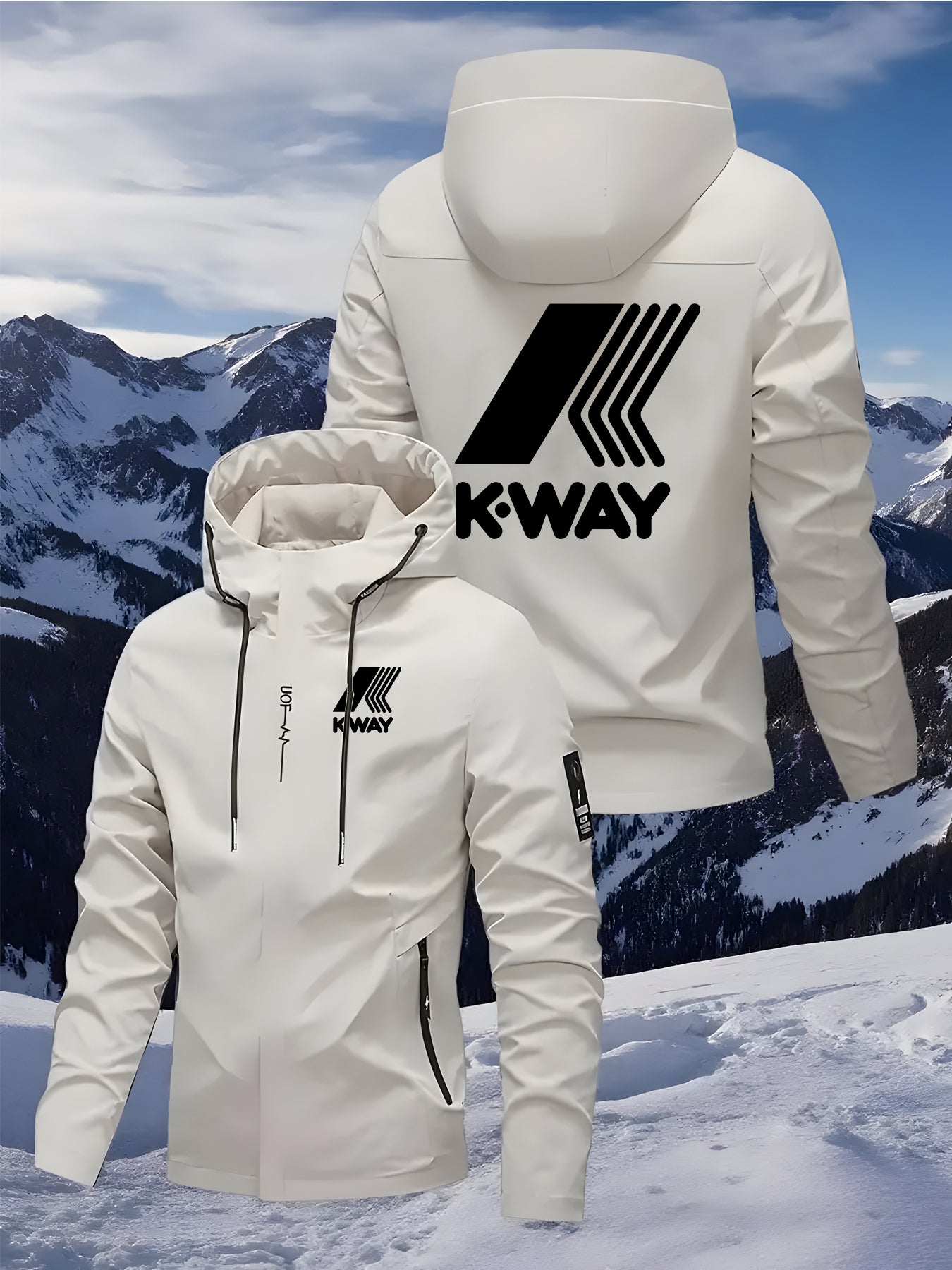 Men's K-Way Hooded Jacket - Lightweight Spring Autumn Outerwear