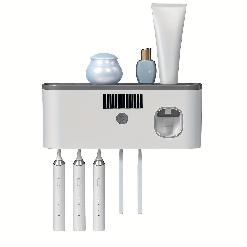Smart Toothbrush Sanitizer - Automatic Toothpaste Dispenser Wall-Mounted USB