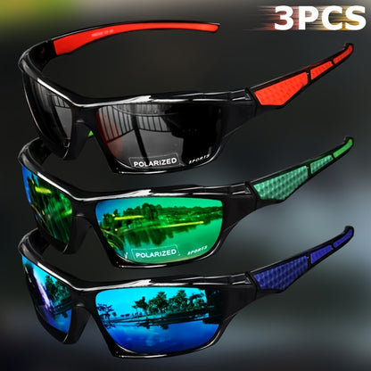 1/3pcs Vibrant Color-Changing Polarized Sports Glasses - Windproof, Anti-Glare, Unisex Design for Enhanced Visibility - Ideal for Outdoor Enthusiasts: Fishing, Biking, Hiking, Running, Driving, and More!