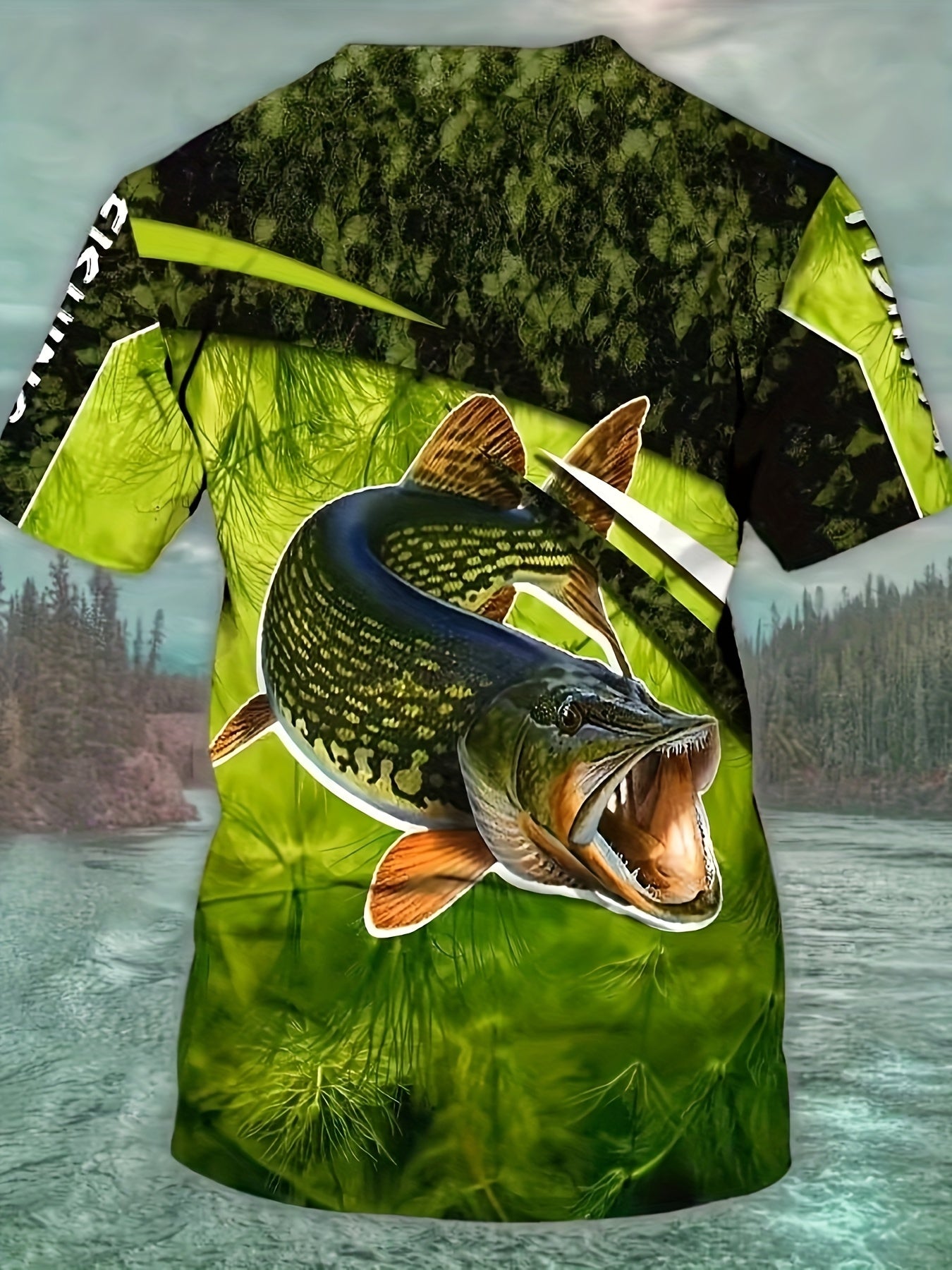 Men's 3D Fishing Graphic T-Shirt - Casual Summer Teen Apparel