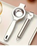 Customizable Engraved Stainless Steel Kitchen Tool Set - Lemon Zester & Juicer