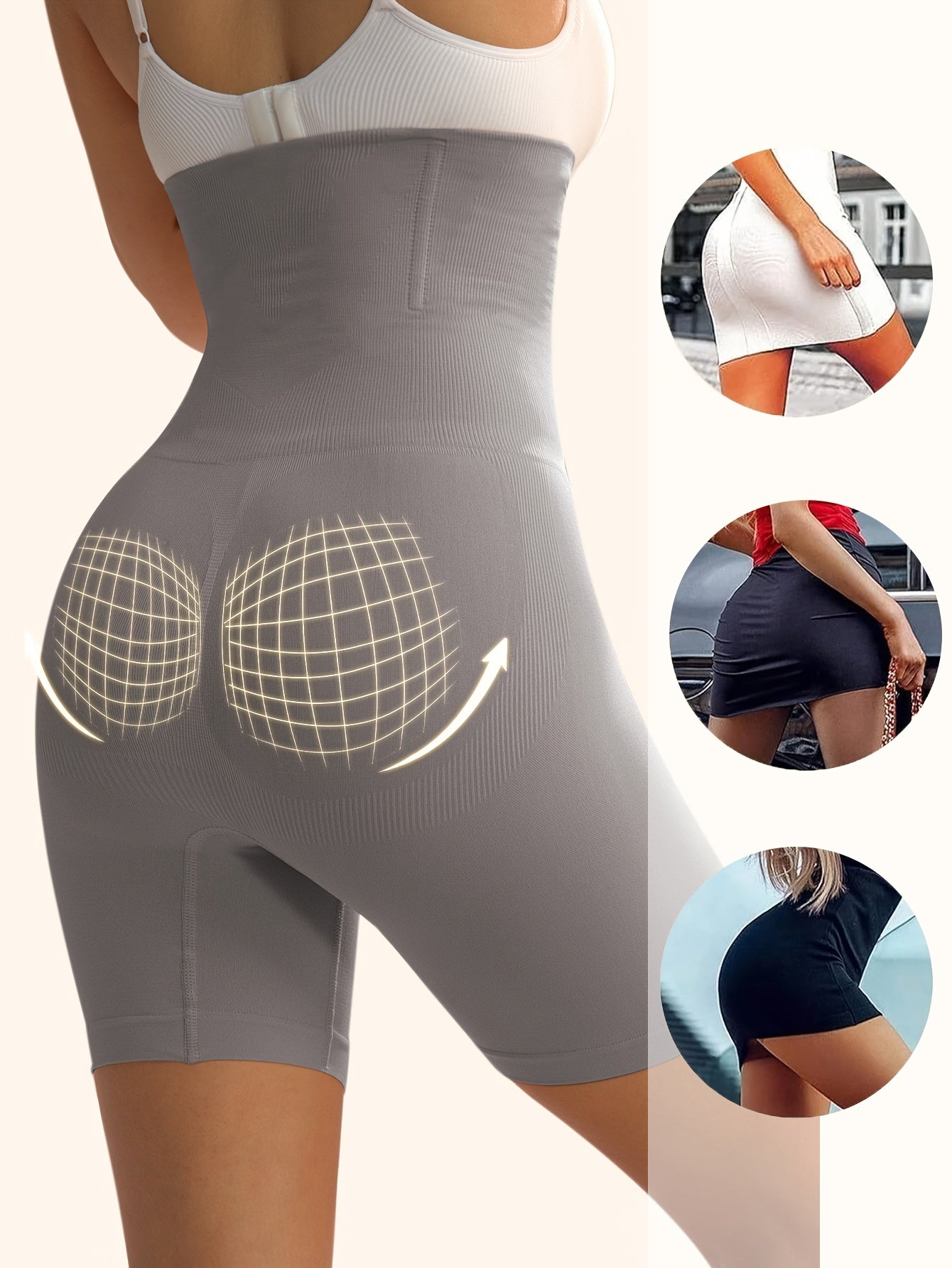 Tummy Control High Waist Sports Shorts, Waist Shaping Running Yoga Shorts, Women's Activewear Wide Waistband - The Superior Findings Depot