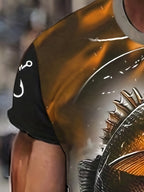 Men'S 3D Printed Fish T-Shirt | Suitable for Summer Outdoor Activities, Fishing, and Cycling | Crew Neck, Regular Fit, Slight Stretch Fabric