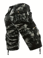 Men's Pure Tie-Dye Washed Outdoor Multi-Pocket Cargo Shorts