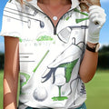Fashion Geometric Pattern Women's Golf Shirt - Breezy Fit Zipper