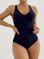 Women's Modest One-Piece Swimsuit with Removable Chest Pads - Tummy Control Strap Adjustment System, Full-Coverage Bath Suit, Hand Washable High-Elasticity Swimwear for Beach & Pool - The Superior Findings Depot