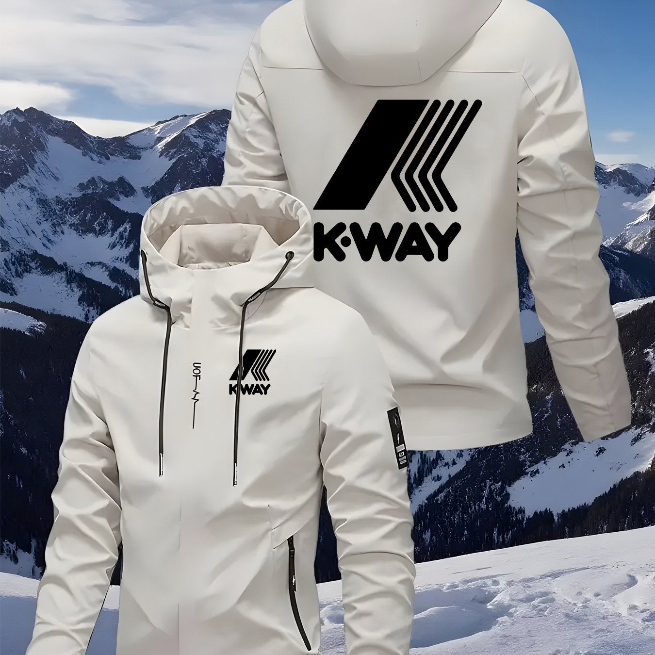 Men's K-Way Hooded Jacket - Lightweight Spring Autumn Outerwear