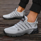 Men's Breathable Knitted Sports Shoes - Shock-Absorbing Non-Slip