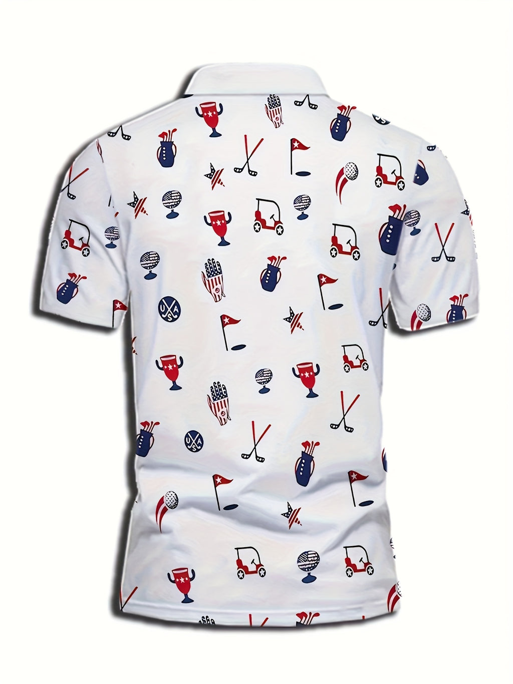 Men's Short-Sleeve Polo Shirt - Geometric Pattern Casual