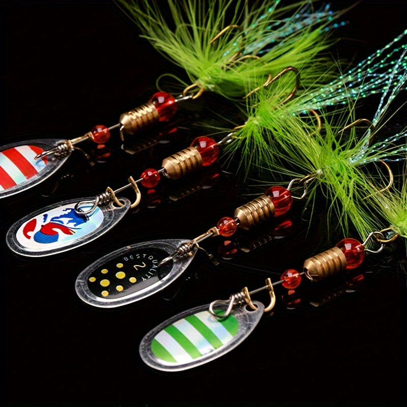16pcs Premium Fishing Spinner Lure Set - Durable Artificial Hard Bait with Sharp Hooks for Bass Fishing, Perfect Gift for Easter, Women's Day, Valentine's, Mother's Day