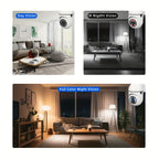 4pcs APP Compatible 1080P HD WiFi Security Cameras with PTZ, Dual Audio, LED Night Vision, Motion Detection Alarm, Wall-Mounted, Indoor/Outdoor Use, Non-Waterproof, 2MP Color - The Superior Findings Depot
