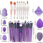 20/34pcs Makeup Brush Set and 8pcs Mini Makeup Brush Professional Soft Synthetic Powder Foundation Eyeshadow Makeup Brush Cosmetics Suitable for Beginners - The Superior Findings Depot