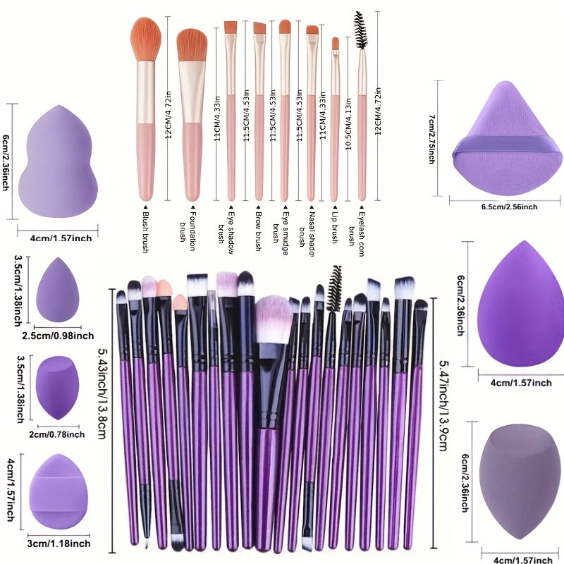 20/34pcs Makeup Brush Set and 8pcs Mini Makeup Brush Professional Soft Synthetic Powder Foundation Eyeshadow Makeup Brush Cosmetics Suitable for Beginners - The Superior Findings Depot