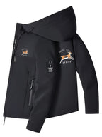 [Lightweight Hooded Jacket] Men's Lightweight Hooded Jacket - Beige Zip-Up Coat with Drawstring Hood, Non-Stretch Fabric for Formal & Casual Outfits - Everyday & Special Events - Model 932, South African Men' Rugby Jacket, Af - The Superior Findings Depot