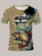 Men's Carp Fishing Print T-Shirt - All-Over Digital Print