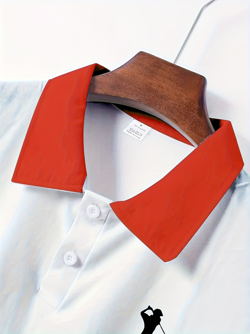 Men'S Classic White & Blue Polo Shirt with 3D Golf Ball Print - Breathable Summer Casual Wear, Regular Fit, Button-Up Collar, Lightweight Fabric for Golf, Park & Casual Attire, Golf Shirt, Park Attire, Sporty Style, Comfortab