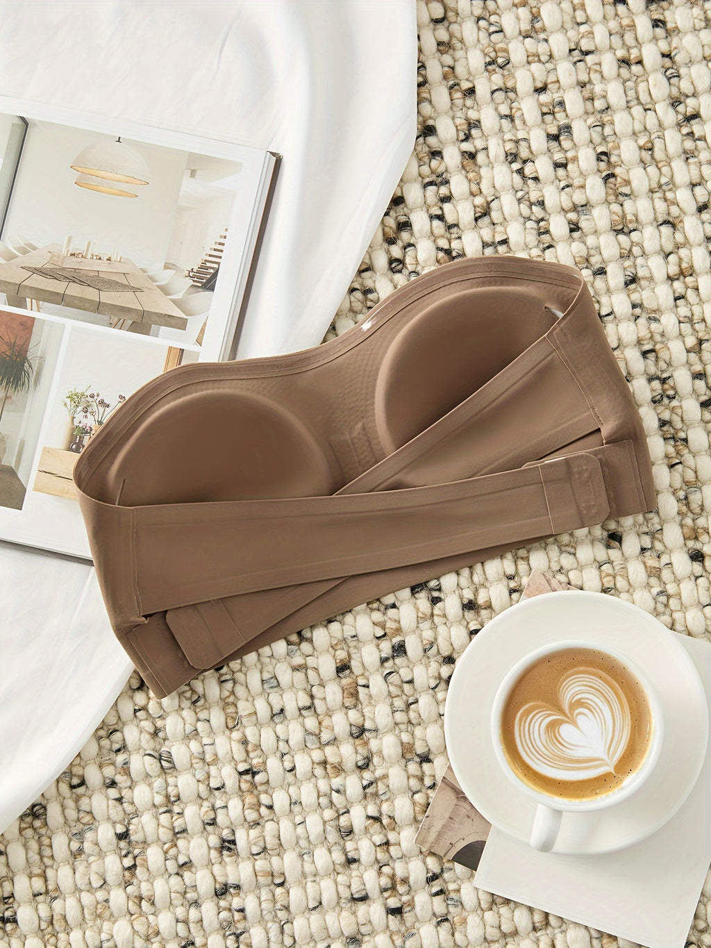 Seamless Strapless Bandeau Bra for Women - Anti-Slip, Cross-Back Design with Side Closure, Wireless & Padded - Comfortable Nylon Blend, Removable Pads for Casual Wear, Plus Size Bra - The Superior Findings Depot