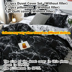 2/3pcs Brushed Marble Print Duvet Cover Set, Excludes Filling and Pillows - The Superior Findings Depot