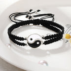 2pcs Best Friend Bracelets for 2 Adjustable Cord Thread Yin Yang Matching Bracelet for Bff Friendship Relationship Friendshop Boyfriend Girlfriend Valentines Gift, Suitable for Women - The Superior Findings Depot