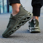 Men's Breathable Knit Running Footwear - Shock Absorption Soft Sole