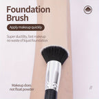 MAANGE Flawless Foundation Brush - Large Flat Top, Ultra-Soft Nylon Bristles for Seamless, Quick Application - Fragrance-Free, Ideal for All Skin Types - Black Handle, MAANGE - The Superior Findings Depot