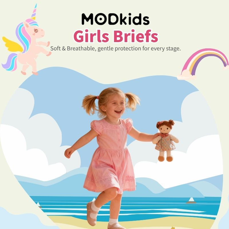 8-Pack Girls' Underwear - Pink Briefs Unicorn & Mermaid Print