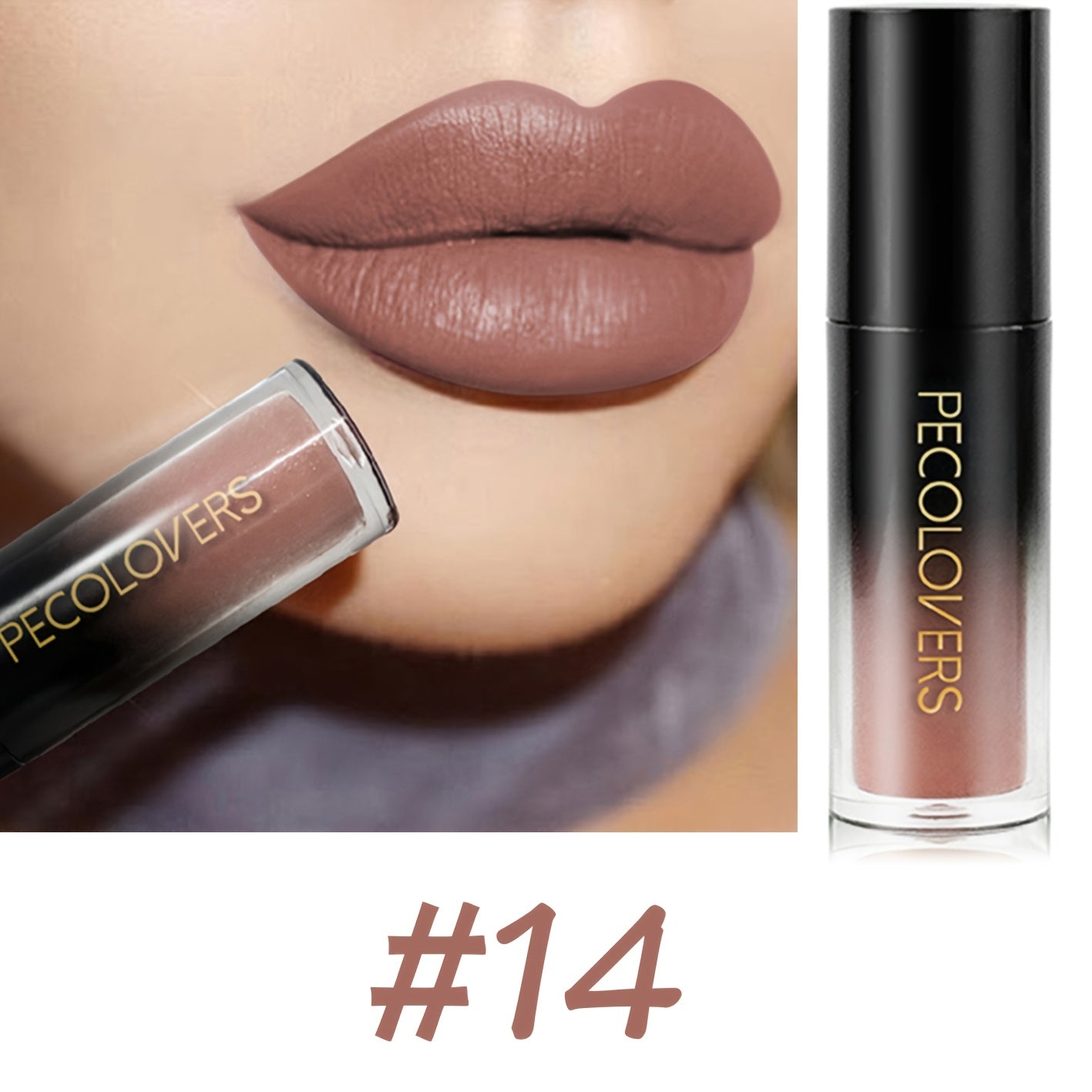 PECOLOVERS Matte Velvet Liquid Lipstick - 18 Colors, Long-Lasting Satin Finish, Creamy Formula for All Light Beige Types, Perfect for Christmas & Everyday Makeup, Everyday Makeup, Sleek Tube Design, Smooth Application - The Superior Findings Depot