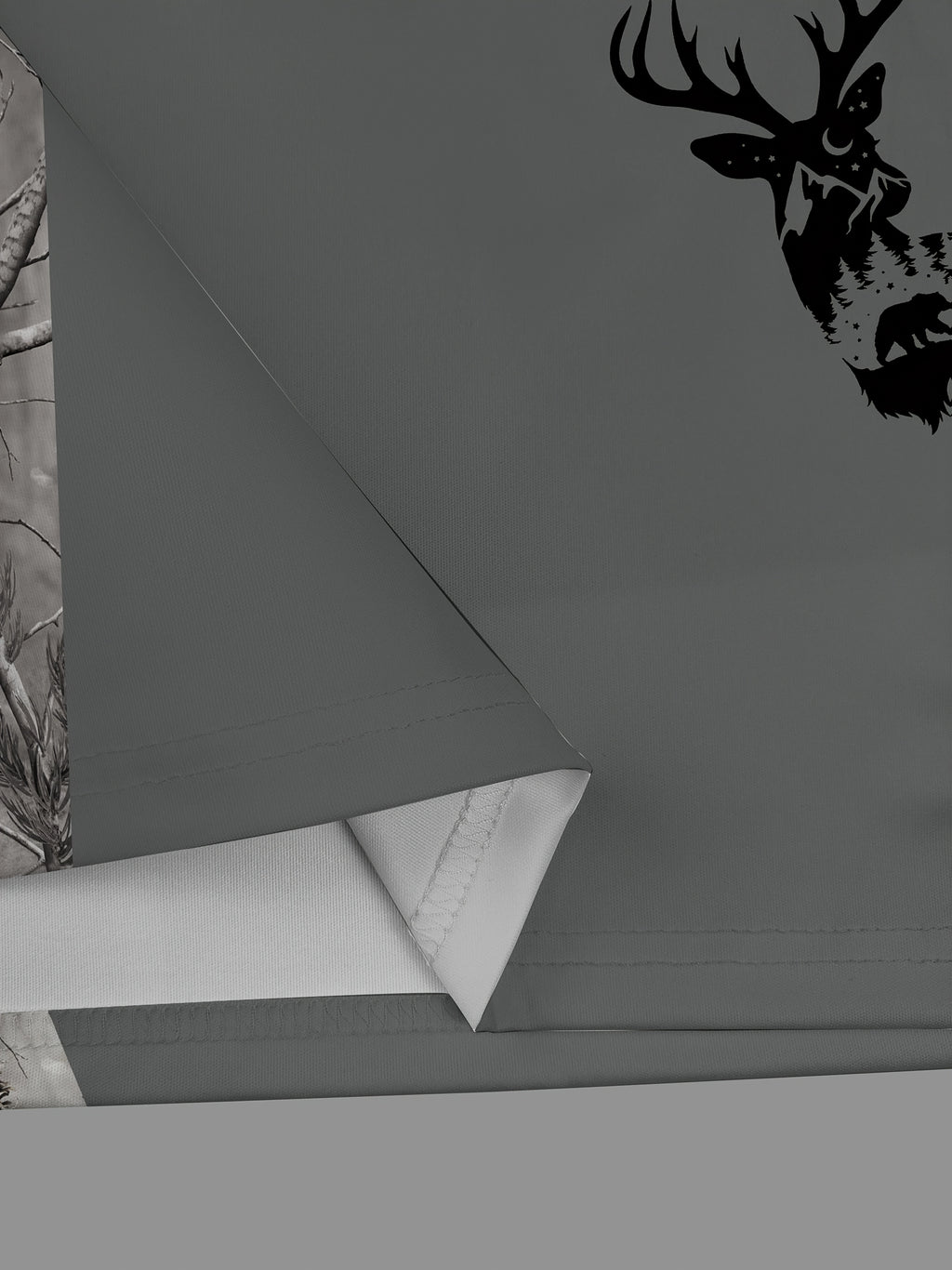 Men's Camouflage Sleeve Shirt - Khaki Base with Elk Print