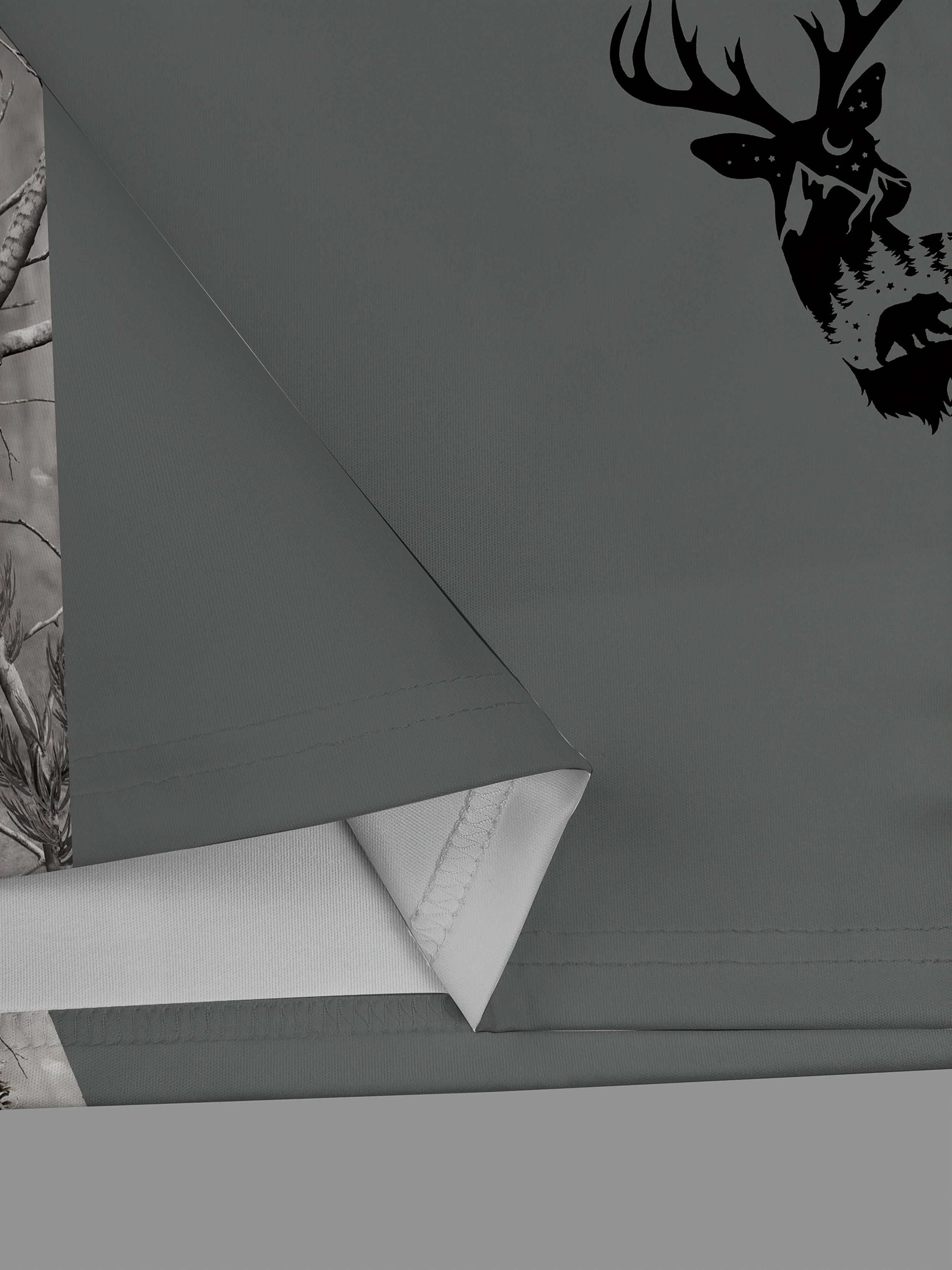 Men's Camouflage Sleeve Shirt - Khaki Base with Elk Print