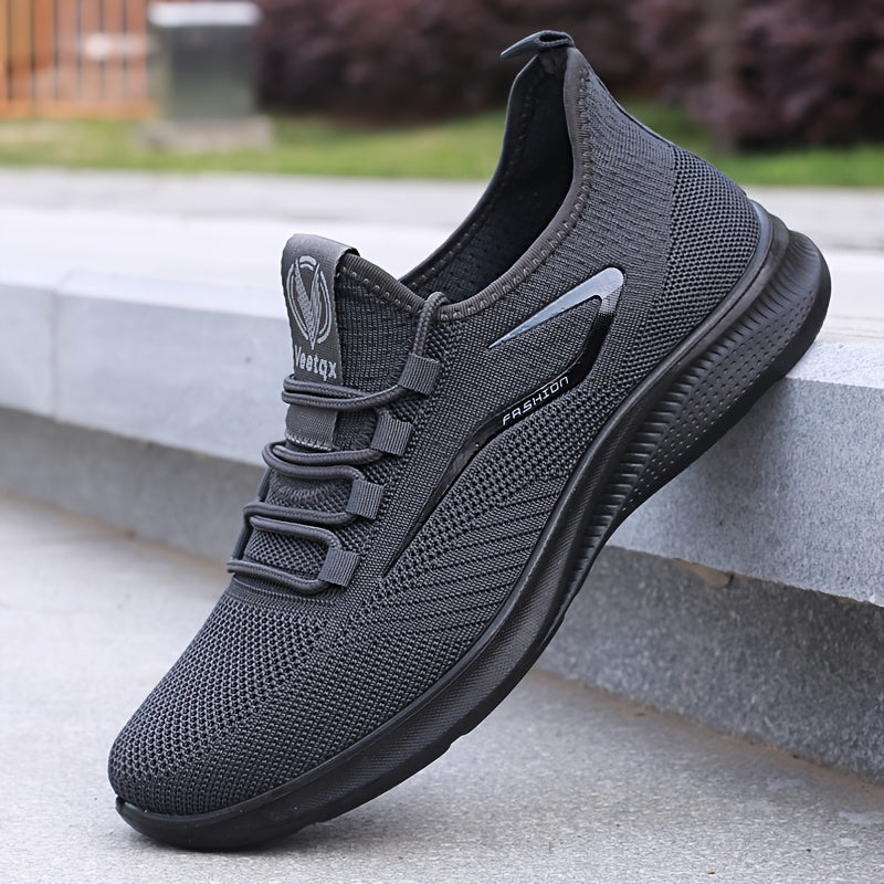 Men's Lightweight Slip-Resistant Casual Sneakers - Breathable Mesh & Fabric Upper, Durable PU Sole, Round Toe Low-Top Design for Hiking, Outdoor, Travel & Daily Wear - All-Season Comfort, Hiking Shoes, Outdoor Footwear, Sleek - The Superior Findings Depot