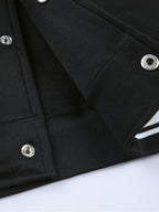 Warm Letter Print Star Pattern Embroidery Varsity Jacket, Men's Casual Color Block Button Up Jacket For Spring Fall School Baseball - The Superior Findings Depot