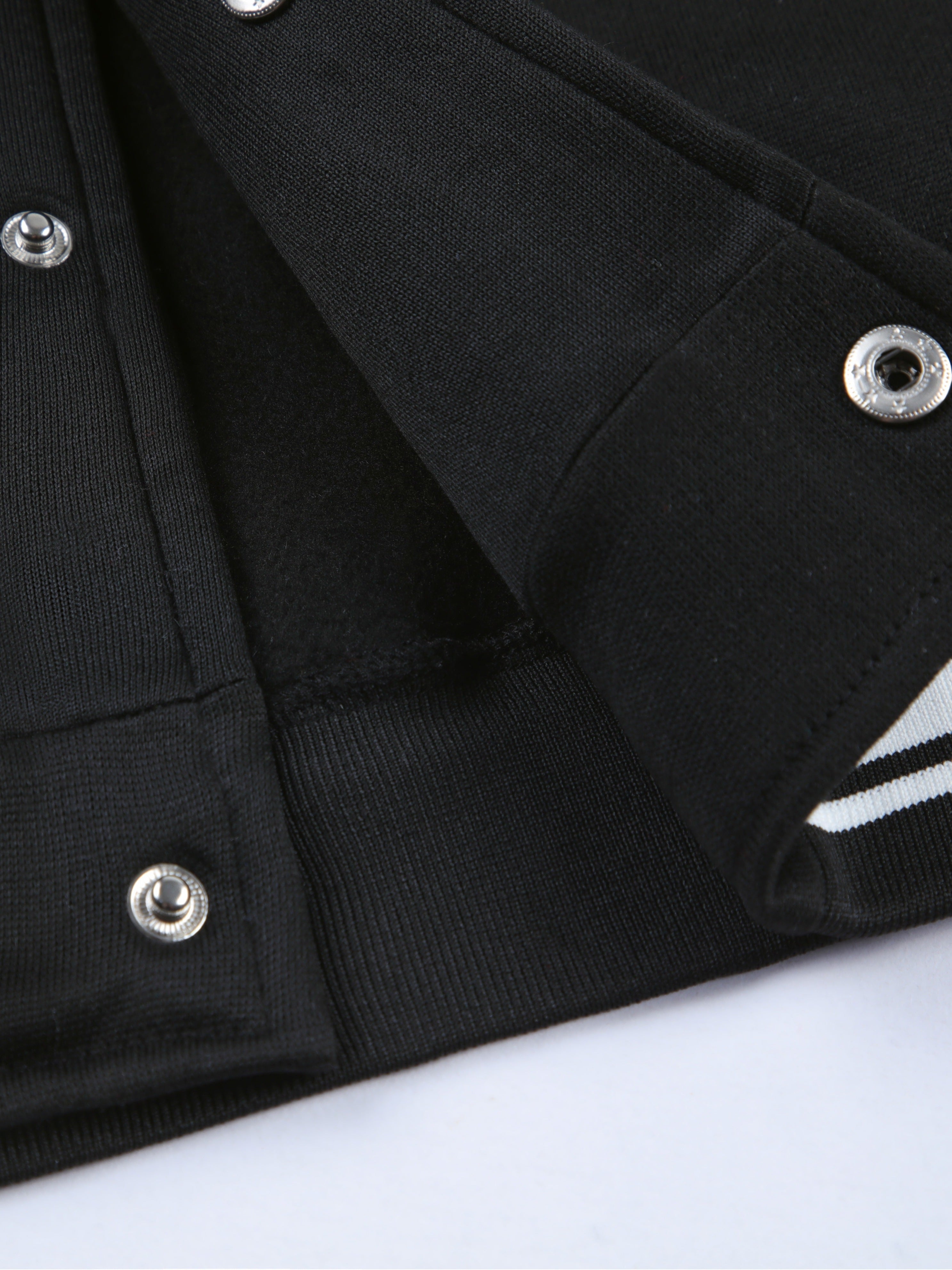 Warm Letter Print Star Pattern Embroidery Varsity Jacket, Men's Casual Color Block Button Up Jacket For Spring Fall School Baseball - The Superior Findings Depot