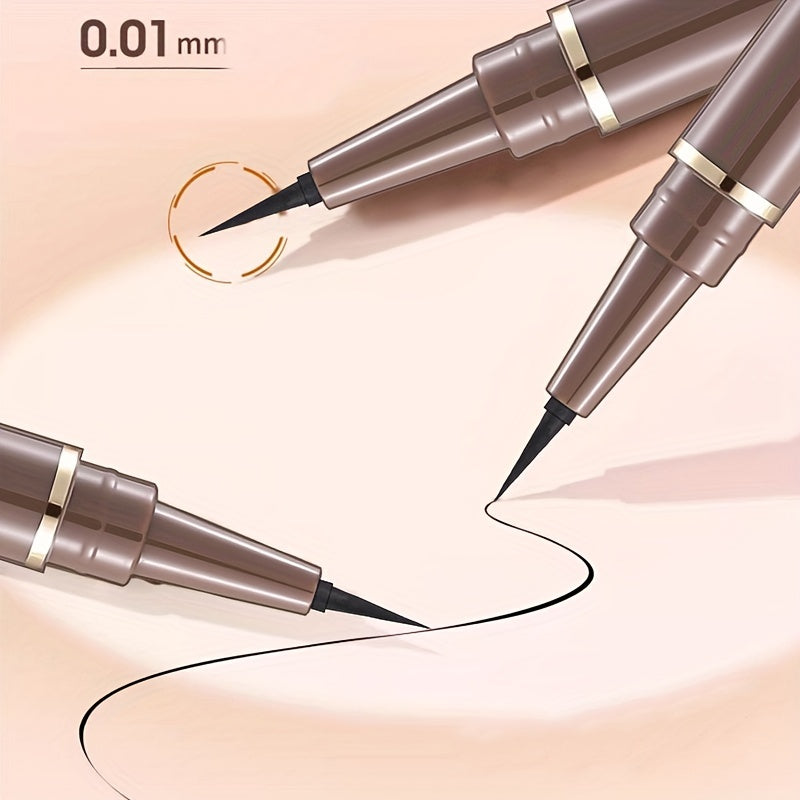 Precision Waterproof Liquid Eyeliner Pen, Black, Quick-Dry, Smudge-Proof, Sweat-Resistant, Long-Lasting Skinny Liner - The Superior Findings Depot