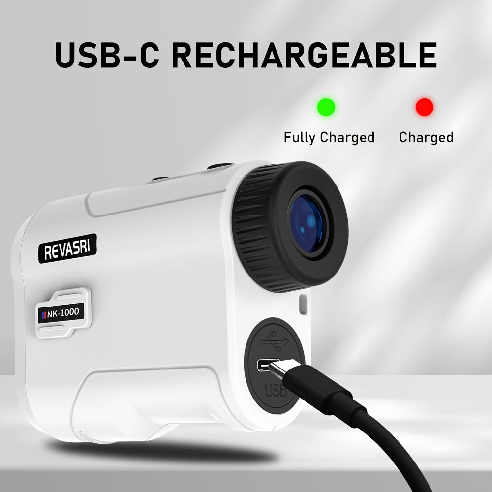 [REVASRI Golf Rangefinder] REVASRI Golf Rangefinder with Slope And Pin Lock Vibration | External Slope Switch for Golf Tournament Legal | 1000YDS Laser Range Finder with Rechargeable Battery - The Superior Findings Depot