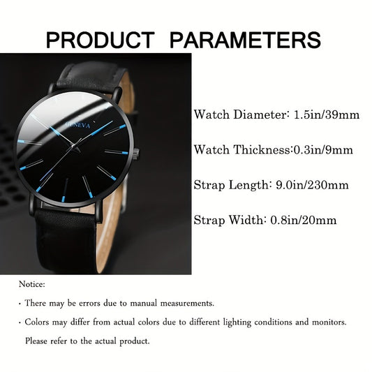 3pcs/set - Elegant Men's Quartz Watch with Matching Bracelet and Necklace - Stylish Timepiece, Perfect for Gifting on Special Occasions