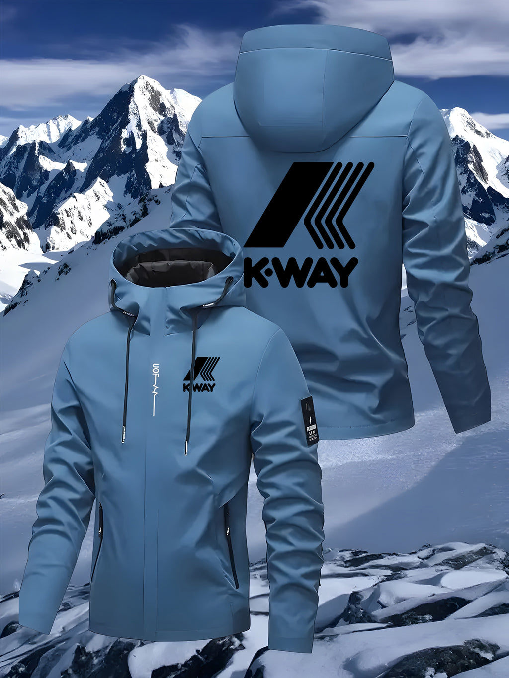 Men's K-Way Hooded Jacket - Lightweight Spring Autumn Outerwear