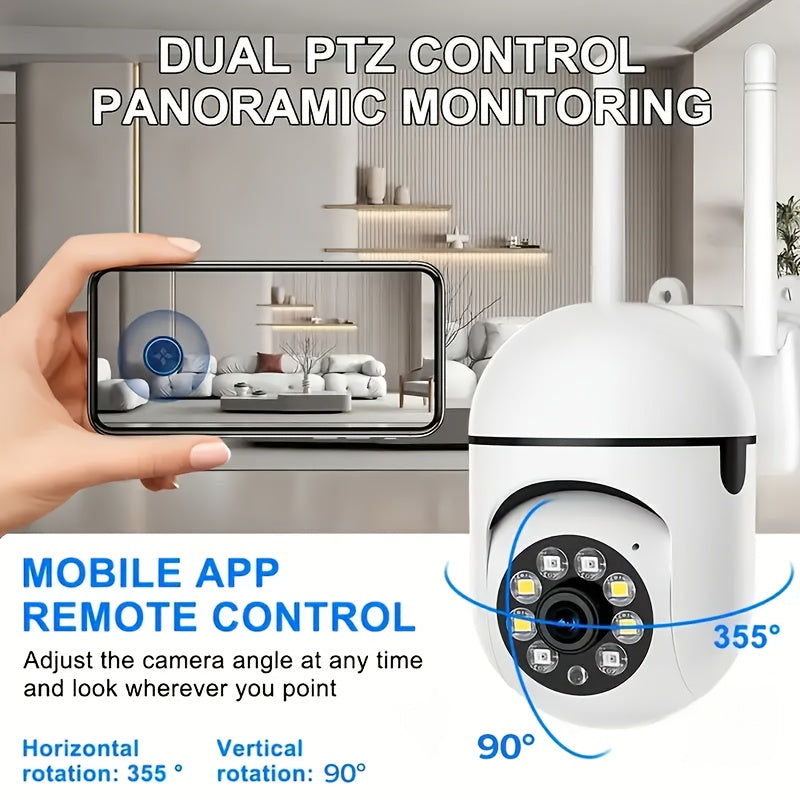 4pcs APP Compatible 1080P HD WiFi Security Cameras with PTZ, Dual Audio, LED Night Vision, Motion Detection Alarm, Wall-Mounted, Indoor/Outdoor Use, Non-Waterproof, 2MP Color - The Superior Findings Depot