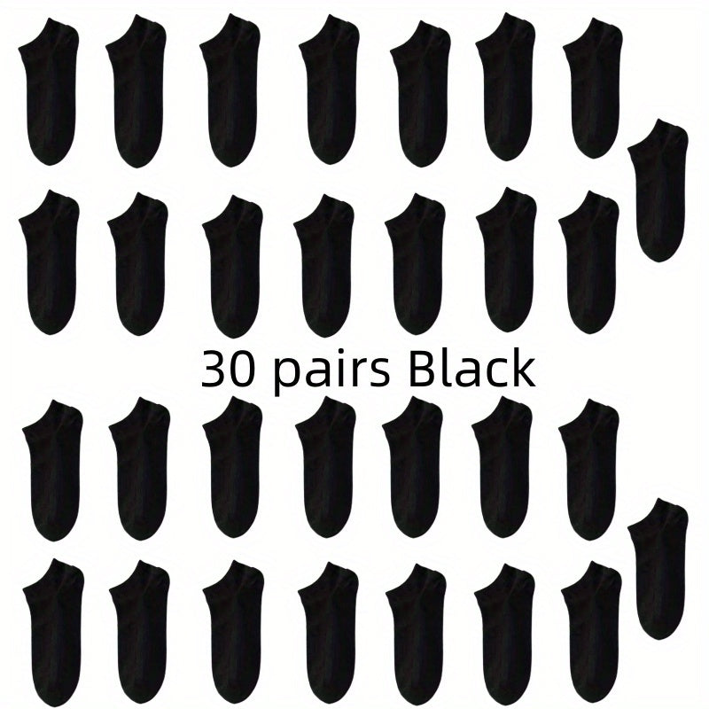 1/5/10/30 Pairs Men'S & Women'S Breathable Anti-Odor Socks - Moisture-Wicking Quick-Dry Summer Shorts, Black/White/Gray/Beige/Gray/White/Black/Gray/White/Gray/White/Gray/White/Gray/White/, Sweat-Resistant - The Superior Findings Depot