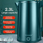 Electric Kettle Quiet, Double Wall Hot Water Boiler BPA-Free, Quiet Boil And Cool Touch Tea Kettle, Cordless with Auto Shut-Off & Boil Dry Protection, 1500W Fast Boiling, Stylish Kitchenware, Reliable Performance, Sturdy Inte - The Superior Findings Depot
