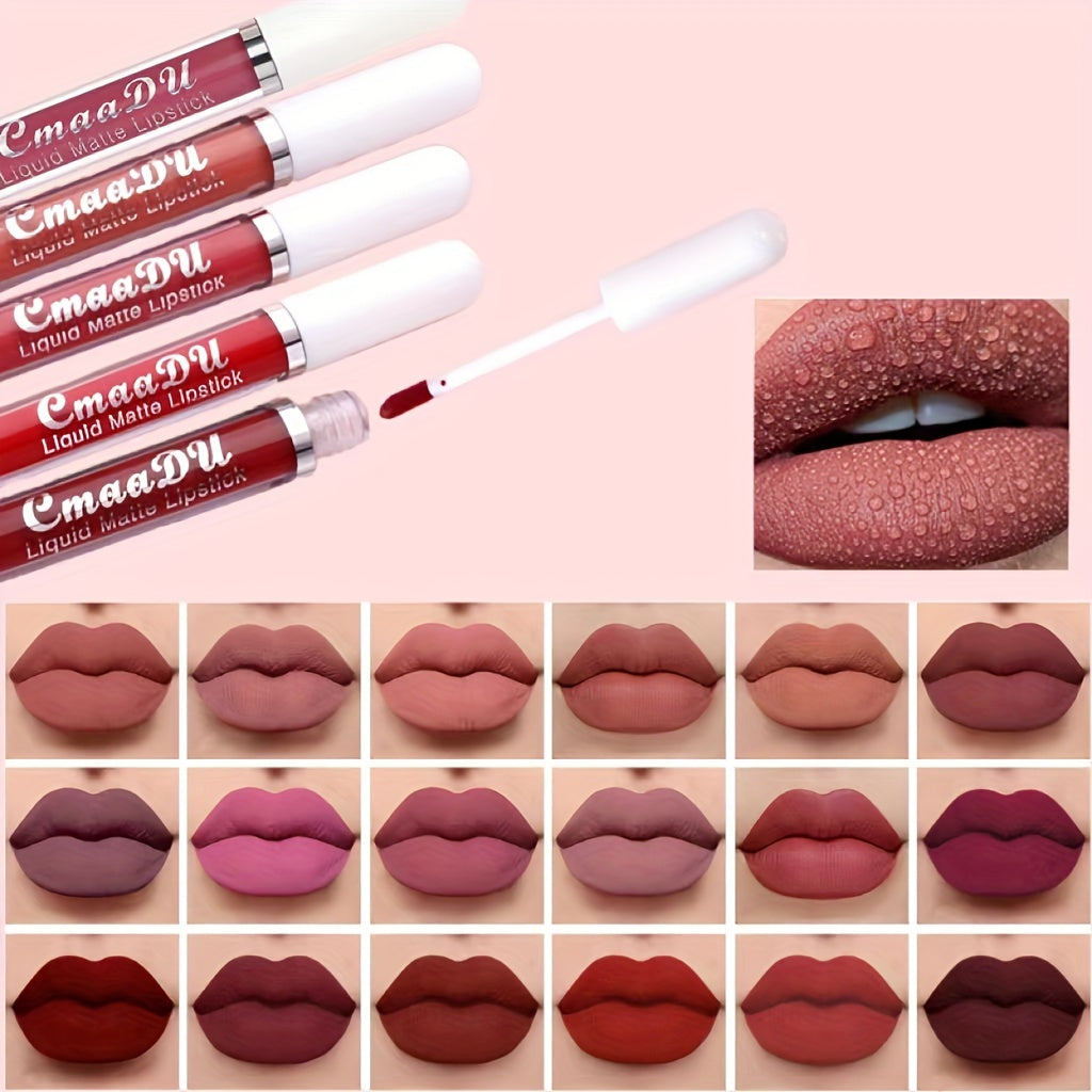 Long-Lasting Matte Liquid Lipstick - Waterproof, Non-Stick, Fruit Scented, Sweatproof, Hydrating, Lightweight, Durable Makeup for Dining, Swimming, Summer - Fruit Fragrance, Cup-Shaped Applicator - The Superior Findings Depot