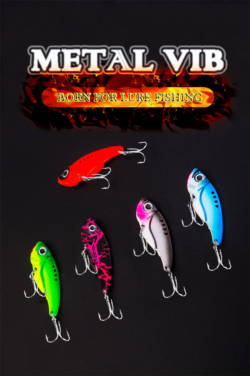 X-FIN Metal VIB Fishing Lure - 7g/0.25oz, 10g/0.35oz, 15g/0.53oz Jig Vibrate Hard Bait with Spinner, Saltwater & Freshwater Compatible, Zinc Alloy, Ideal for Bass, Pike, and Perch, Fishing Tackle|Vibrating Lure|Durable Fishin - The Superior Findings Depot