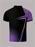 Men's Color Blocked Short Sleeve Golf Shirts - Casual Regular Fit