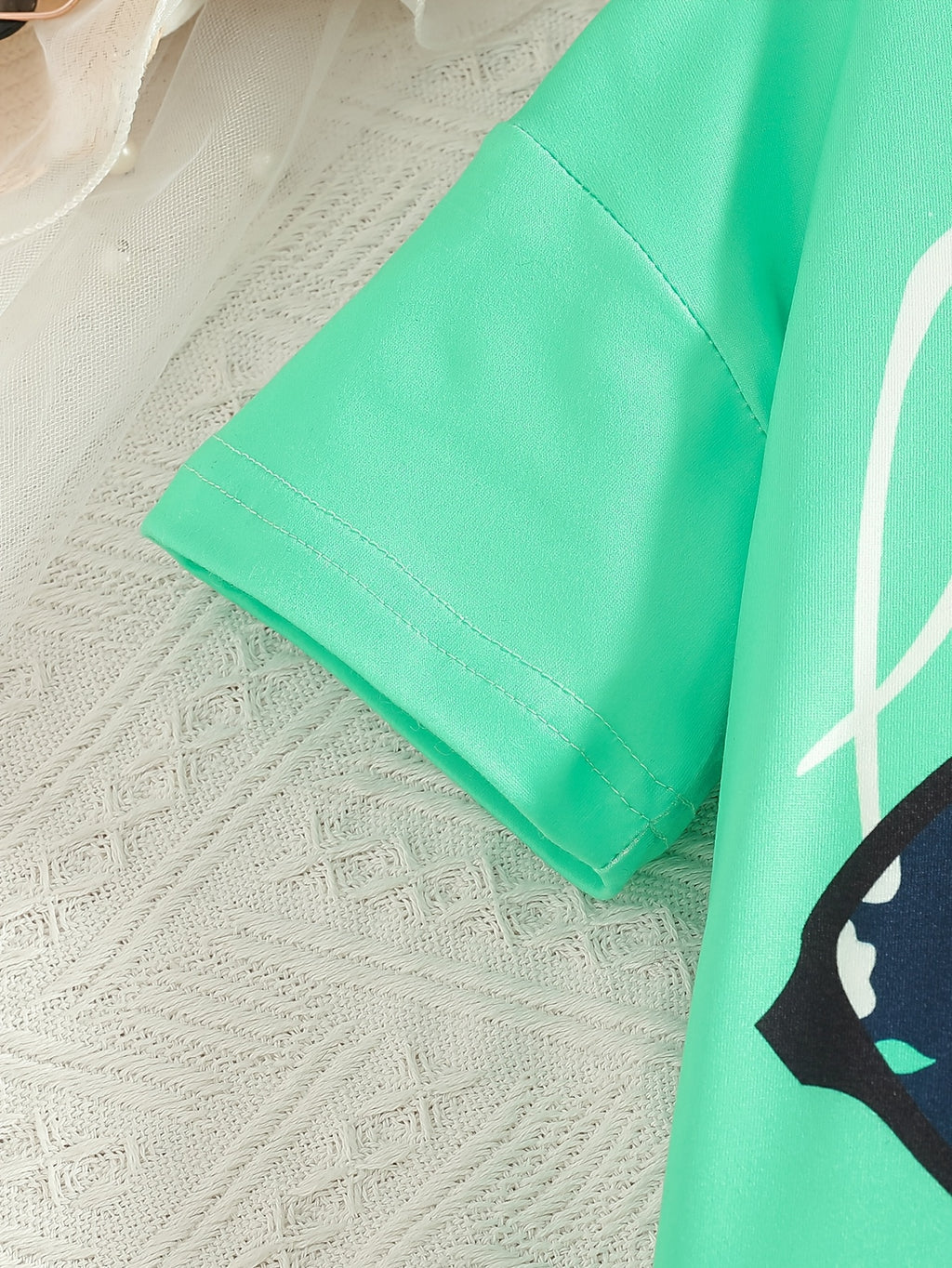 2pcs Girls' Clothing Party Slogan Large Glasses Print Pattern Drop Shoulder Irregular Hem Design Loose Short Sleeve T-Shirt + Floral Print Skinny Nine-Tenths Bottoms Set Girls' Summer Outfit Holiday Gift Girls' Fashion Casual - The Superior Findings Depot