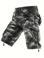 Men's Pure Tie-Dye Washed Outdoor Multi-Pocket Cargo Shorts