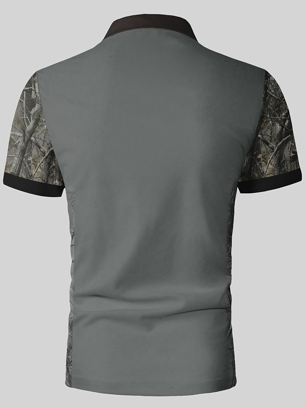 Men's Camouflage Sleeve Shirt - Khaki Base with Elk Print