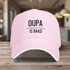 1pc Adjustable Snapback Baseball - Lightweight All-Season Hat with Oupa Is Baas! Design, / Contrast, Unisex for Men & Women, Wedding, Birthday, Baseball Hat, Wedding Accessory, Sporty Style, Durable Construction, Outdoor Enth