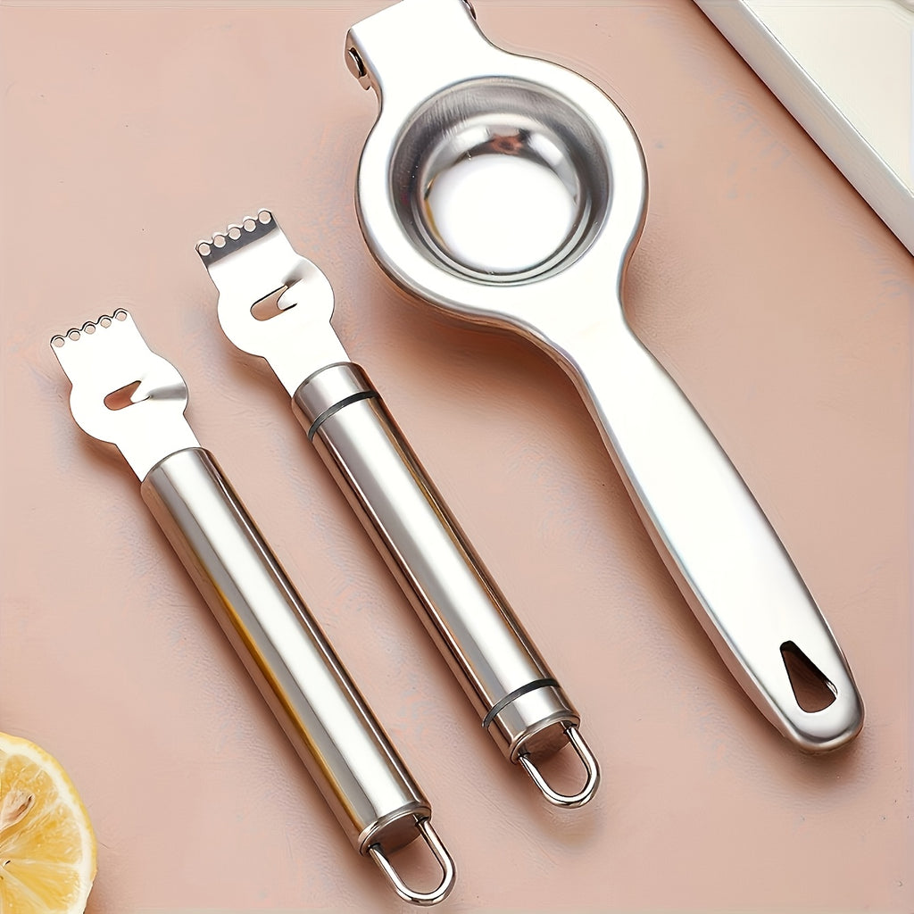Customizable Engraved Stainless Steel Kitchen Tool Set - Lemon Zester & Juicer